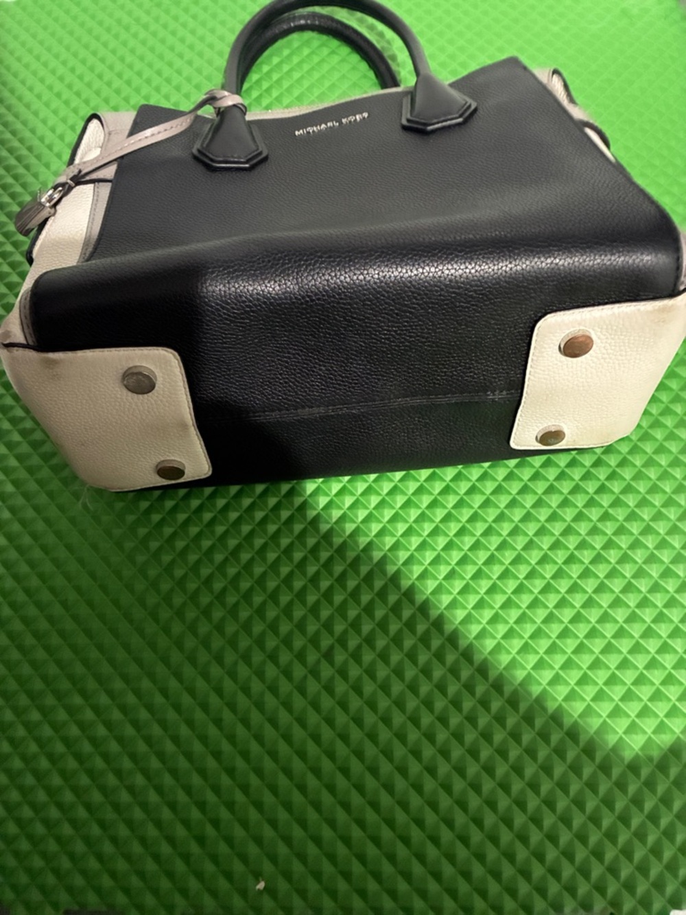 Michael Kors Black, Gray and White Leather Satchel - Picture 4 of 5